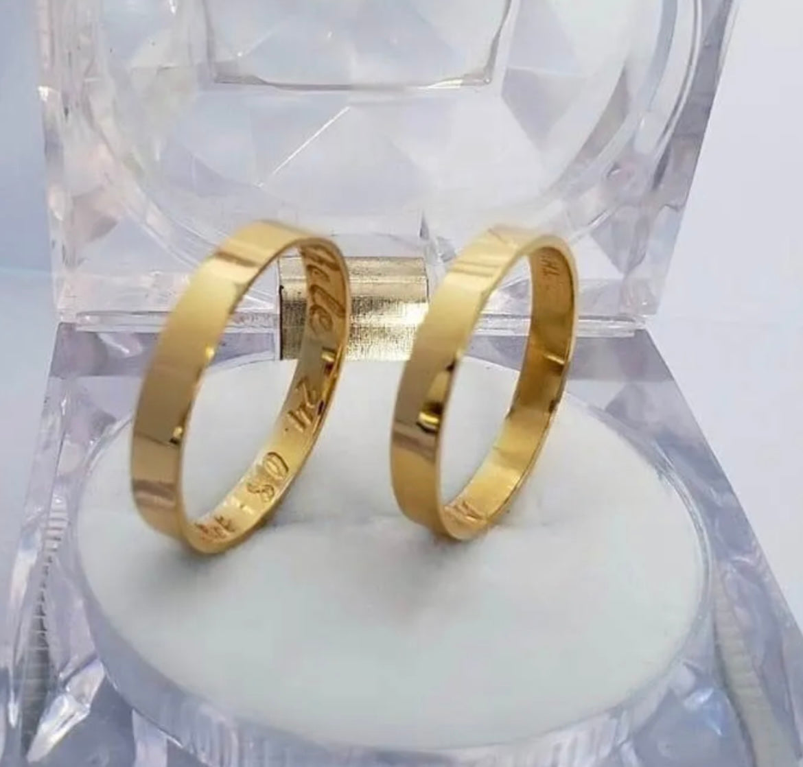 Conjunto Alianças Banhada Ouro 18K 5mm