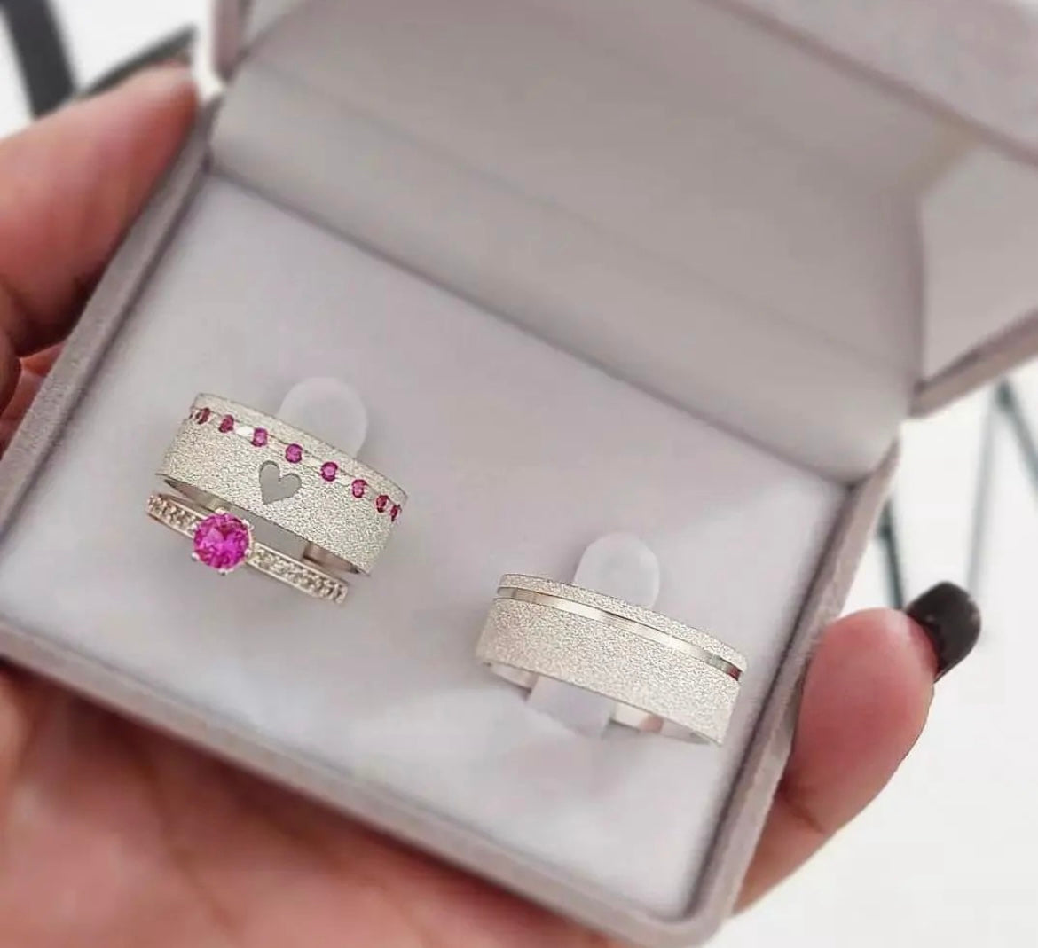 Par de Alianças em Prata 950 6mm - Las palmas